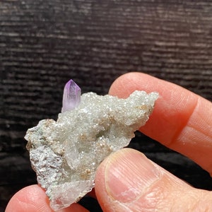 Beautiful Quartz Var Veracruz Amethyst Purple Crystal Cluster On Matrix Mineral Specimen With Calcite On Matrix