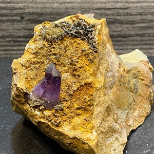 Brandberg Purple Amethyst Crystal On Matrix Mineral Specimen From Namibia