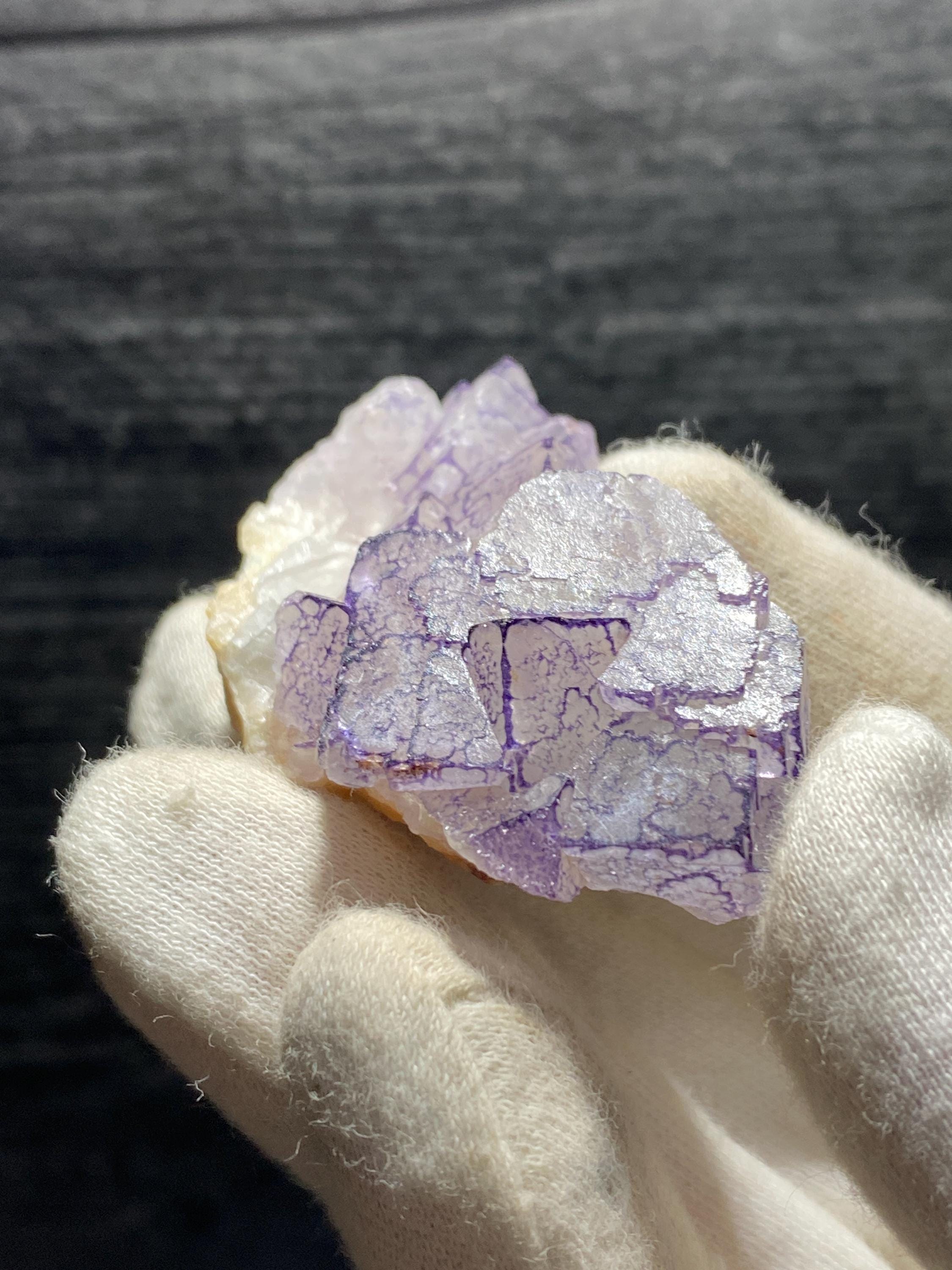 QR Code Fluorite Crystal, Dark Purple Edges, Qinglong Mine - Etsy