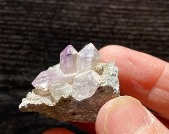 メキシコ産ベラクルス産アメジスト結晶クラスター（方解石付き）、鉱物