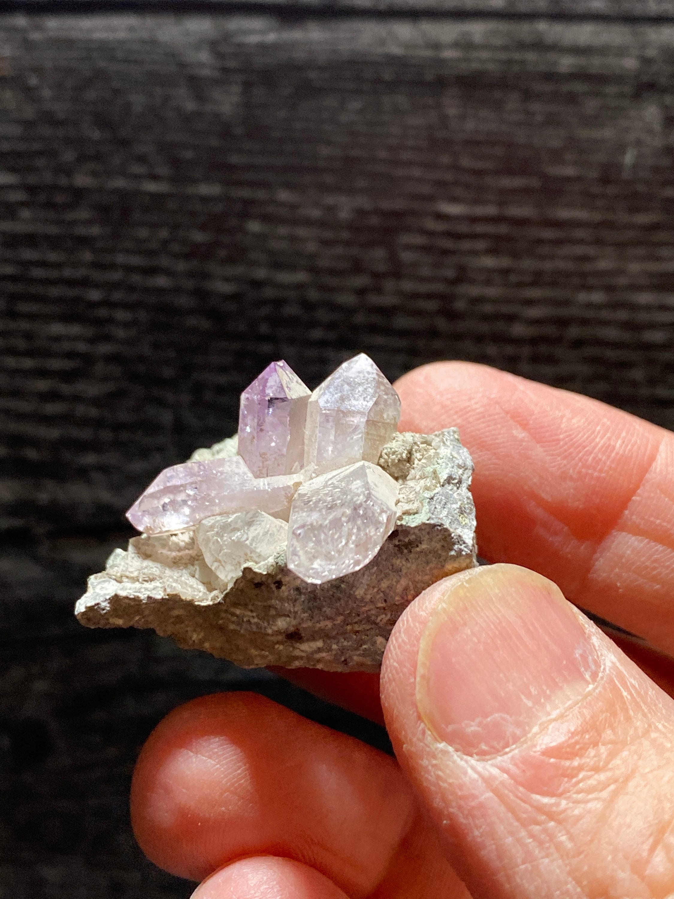 メキシコ産ベラクルス産アメジスト結晶クラスター（方解石付き）、鉱物