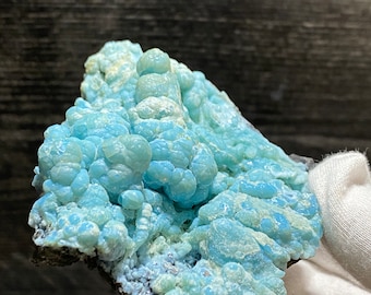 Blue Botryoidal Gibbsite with Aragonite on Matrix