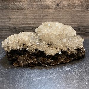 Clear Columnar Hexagonal Calcite Shiny Crystal Clusters On Matrix | Museum Quality Huge Mineral Specimen &quot;The Snail&quot; &quot;The Slug&quot; Spectacular