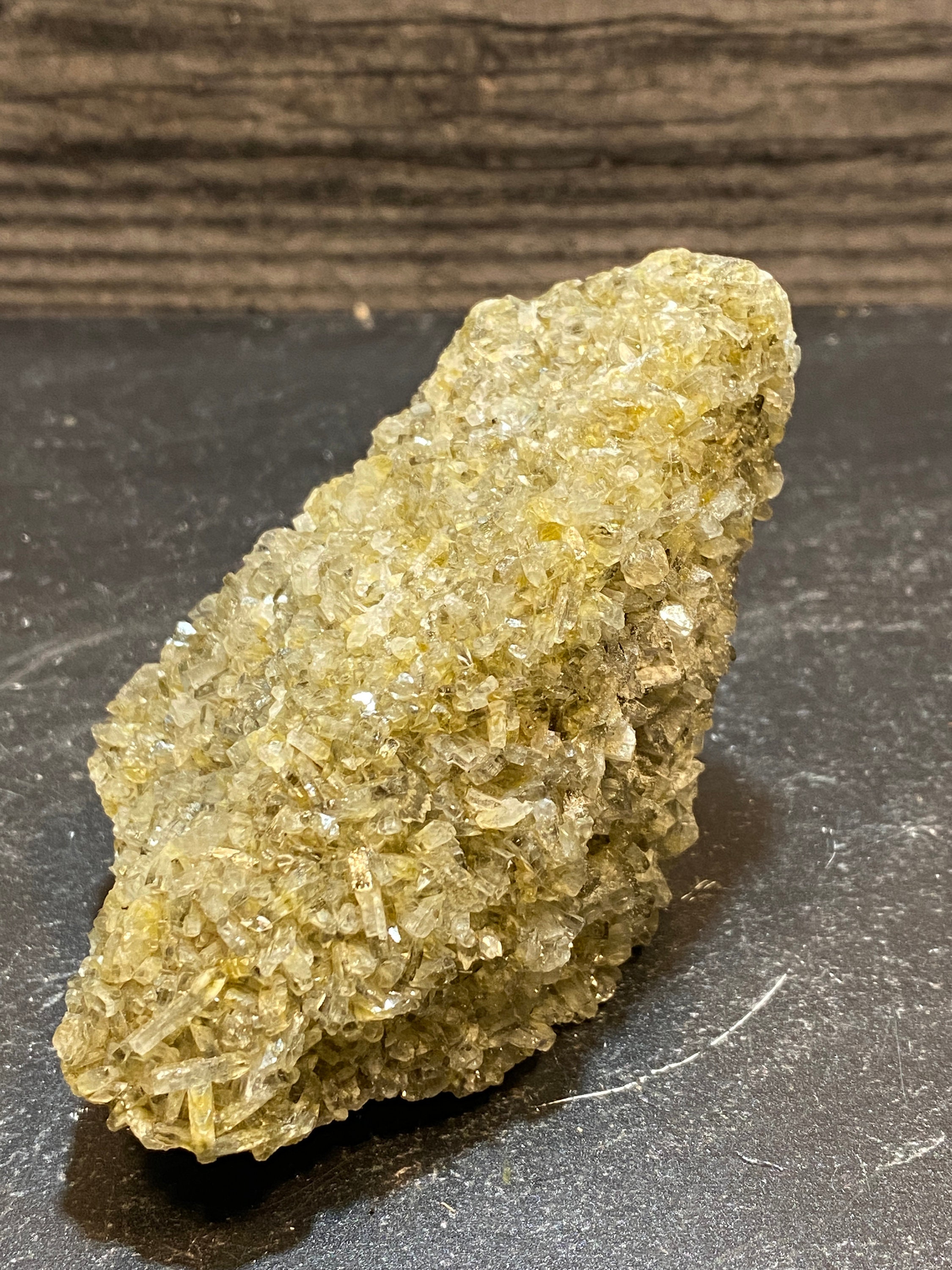 Rare Skorpion Mine Golden Honey Baryte On Fluorescent Matrix - Namibia Uv Reactive Barite Crystal Specimen