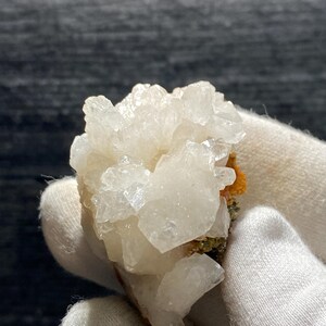 Anhui White Calcite Crystals Clusters On Matrix With Mineral Specimen On Matrix