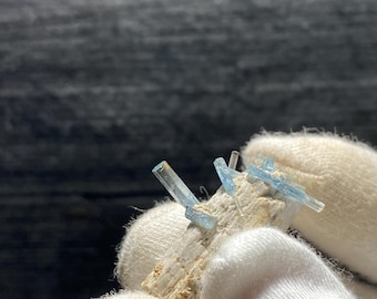 Thumbnail Gorgeous Clusters of Aquamarine Crystals On FeldSpar Matrix From Erongo Namibia Mineral Specimen