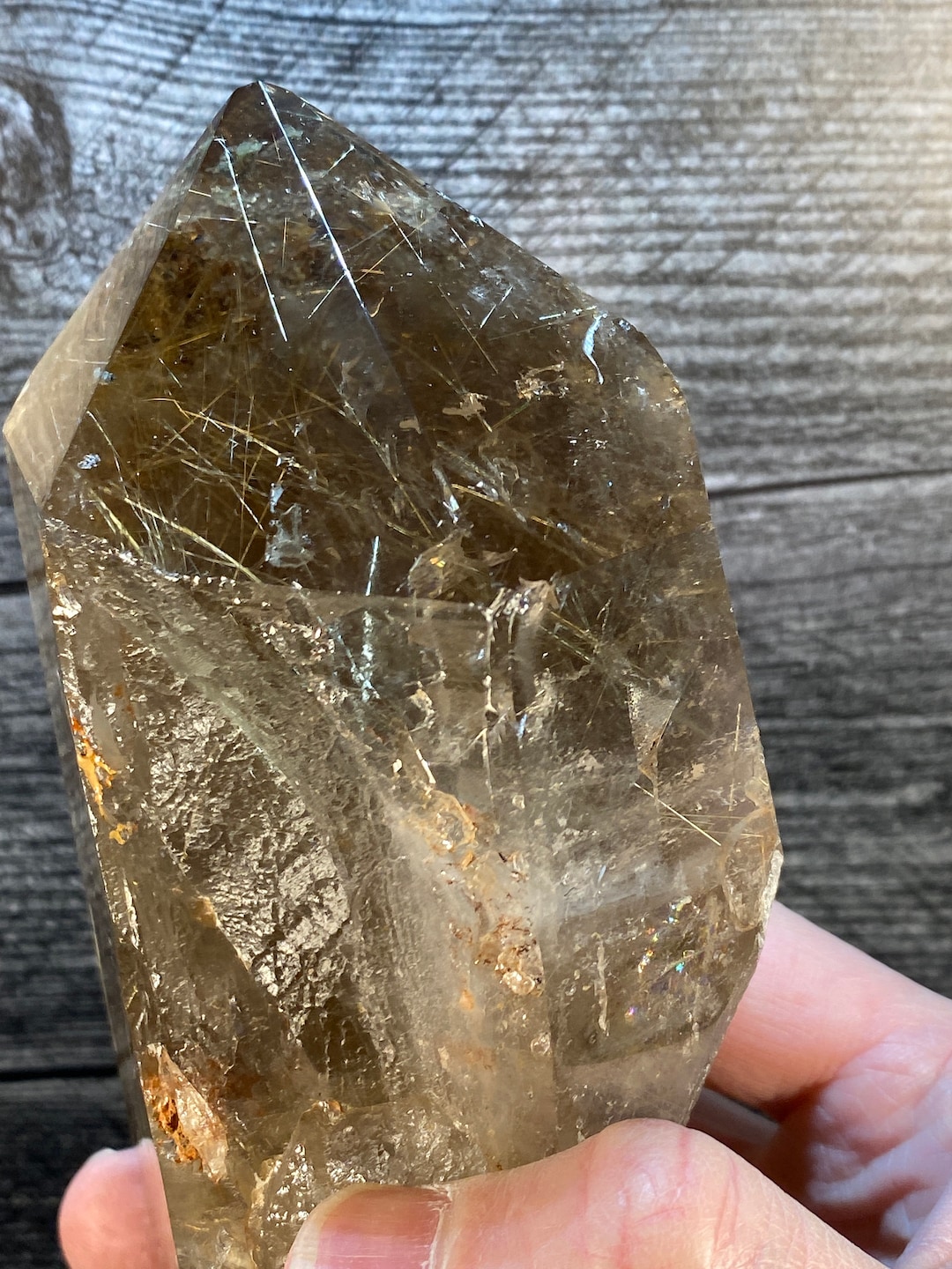 Large Rare Gorgeous Garden Quartz Gold Rutile & Rabbit Hair Rutile ...