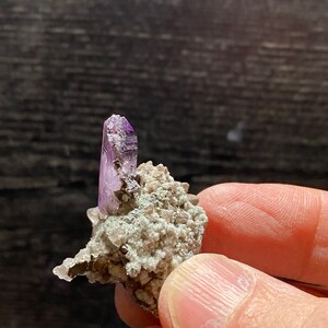 Beautiful Quartz Var Veracruz Amethyst Purple Crystal Cluster On Matrix Mineral Specimen With Calcite On Matrix