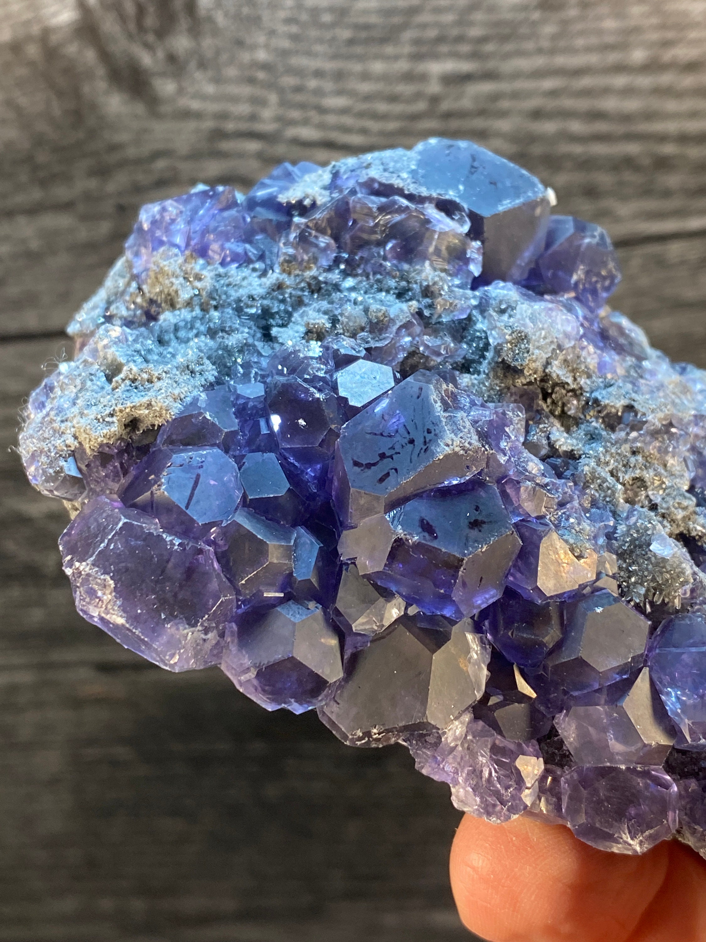 Purple Tanzanite Fluorite Crystal Clusters on Matrix Mineral Specimen From Fujian Beautiful Purple Color Etsy