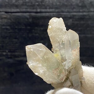 Beautiful Green Chlorite Included Shiny Quartz Cluster Crystals On Matrix Mineral Specimen