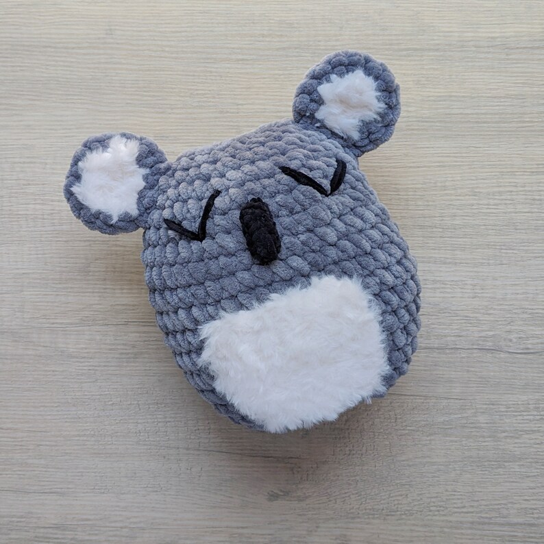 Koala Crochet Pattern, Koala Pillow, Low Sew Amigurumi Instructions, Crochet Koala, Cute