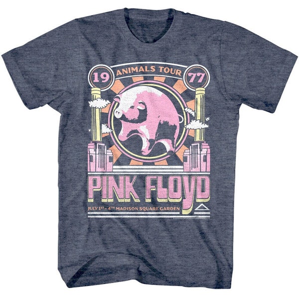 PINK FLOYD Band T-Shirt Animals Tour 1977 Pink Pig Graphic Tee