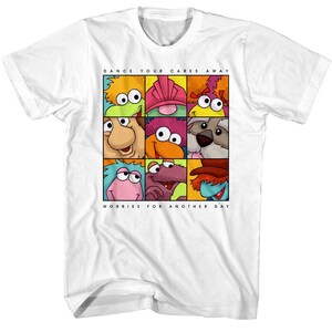 FRAGGLE ROCK T-Shirt Worries for Another Day Slogan Vintage Shirts