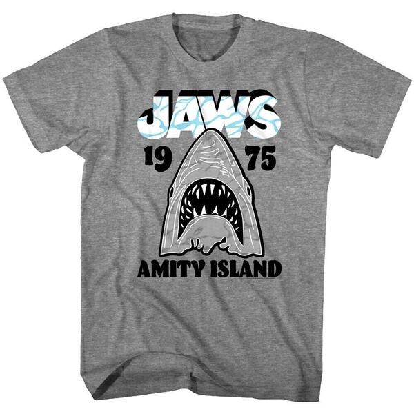 Maglietta Uomo Amity Island &ndash; T-Shirt Divertente Squalo, Film Pesce &ndash; The Shed