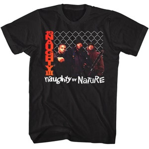 Naughty by Nature 2 Color Logo Black T-shirt - Etsy