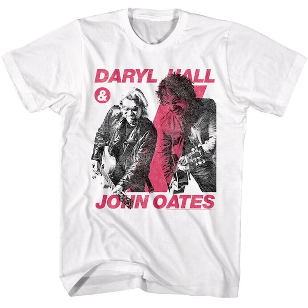 Hall & Oates Accoustic Sessions Men's T-Shirt Daryl John Guitar Pop Dup Music White Vintage Shirt