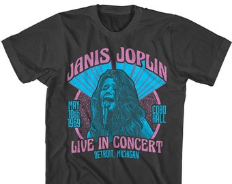 JANIS JOPLIN Shirt Live Concert 1969 Cobo Hall Poster Graphic Tees