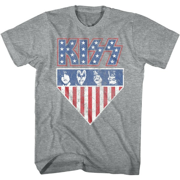 KISS Band Shirt USA Flag Stars & Stripes Merch Tees