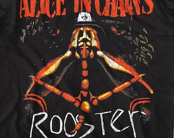 Camiseta de Alice in Chains con gallo, banda de rock alternativo, para conciertos.