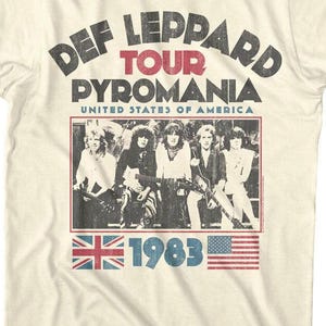 Def Leppard Pyromania USA Tour 1983 Shirt Vintage Rock Concert Tee