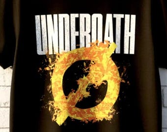 Underoath Flaming Logo T-Shirt Heavy Metal Rock Tee