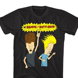 Beavis and Butt-Head Men&#39;s T-Shirt MTV  Rockin Out Metal Graphic Tees