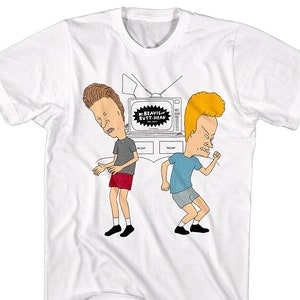 Beavis and Butthead T-Shirt Dancing to Old Music TV Graphic Tees