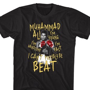 Muhammad Ali Men&#39;s T Shirt Young & Handsome Heavyweight Champion Tees