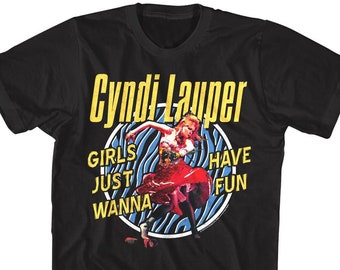 Cyndi Lauper Girls Just Wanna Black T-shirt - Etsy
