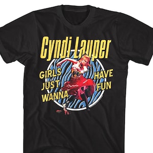 Cyndi Lauper Girls Just Wanna Black T-shirt - Etsy