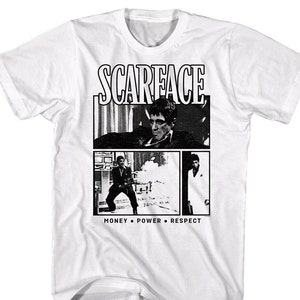 Scarface Shirt Power Storyboard Tony Montana Money Respect Tees