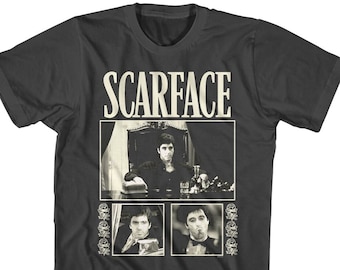 Camiseta de hombre Scarface con rosas oscuras, película de gánsteres de los 80