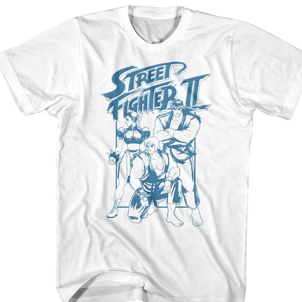 Street Fighter II T-Shirt Ryu Ken Chun-Li Capcom Graphic Tees