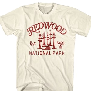 Redwood T-Shirt National Park Trees Men&#39;s Retro Tees