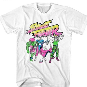 Street Fighter T-Shirt Neon Logo Fighting Video Game Graphic Tees