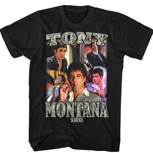 Scarface Men&#39;s T Shirt Tony Montana Money Montage Al Pacino Tees