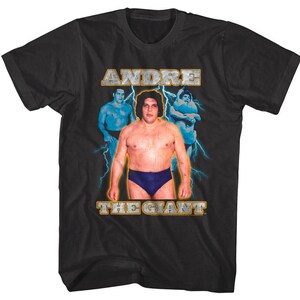 ANDRE The GIANT-shirt Lightning Wrestling Montage Graphic Tees