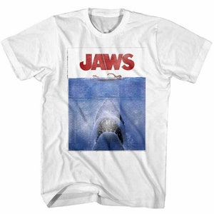 Jaws Shirt Shark Vintage Movie Poster Men's Graphic Tees