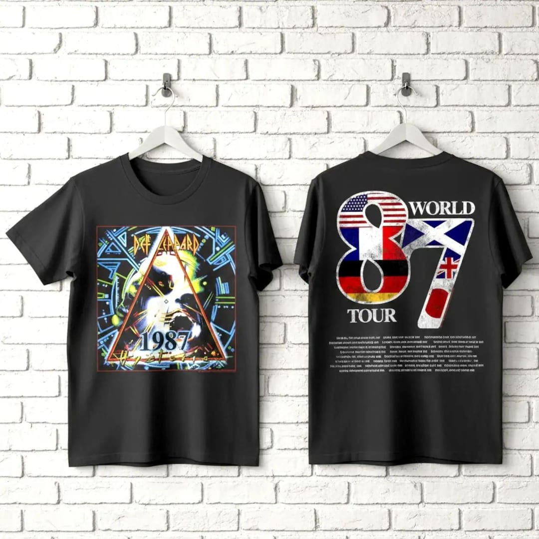 Def Leppard Hysteria World Tour 1987 Shirt Vintage Rock Concert