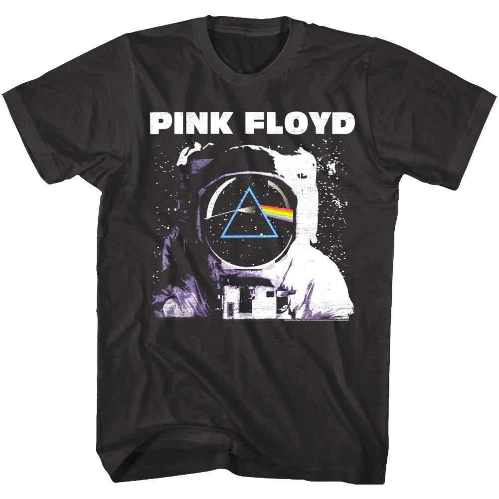 Pink Floyd T-shirt Men's Prism Moon Landing Astronaut Black T