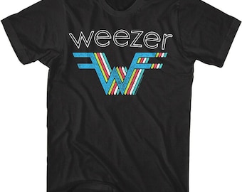Weezer 3D Rainbow Logo Black T-Shirt, Alt Rock Concert Merch