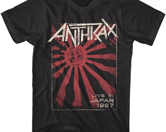 Anthrax Men's T-shirt Live in Japan 1987 Thrash Heavy Metal