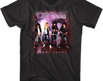 Cinderella Men's T-shirt Night Songs Album Black T-shirt