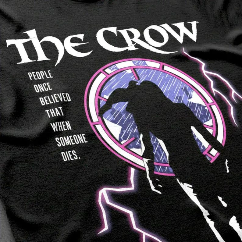 THE CROW T-Shirt Gothic Superhero Movie Quotes Graphic Tees image 2