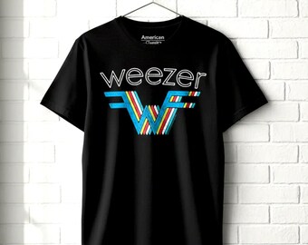 Weezer 3D Rainbow Logo Black T-shirt, Alt Rock Concert Merch - Etsy