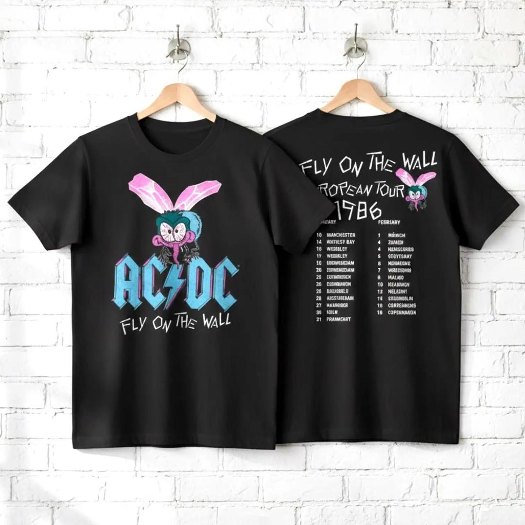 AC/DC Fly on the Wall 1986 European Tour T-shirt - Vintage Rock