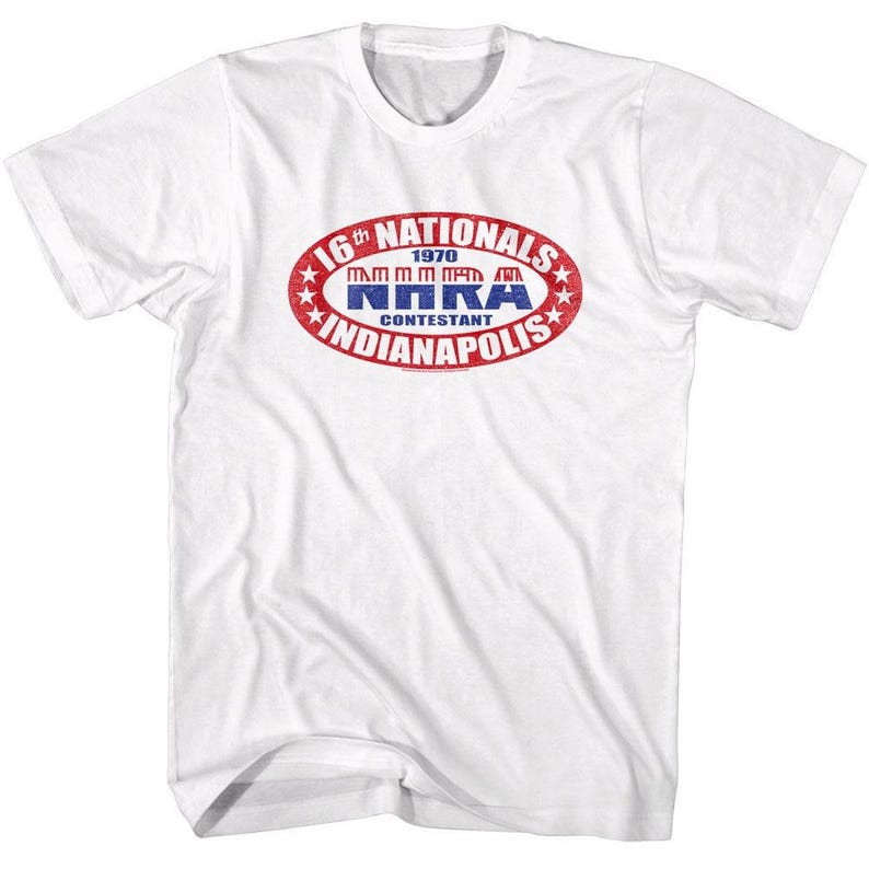 NHRA Indianapolis 70 T-Shirt, Vintage Racing Graphic (Men's S-6XL) image 1