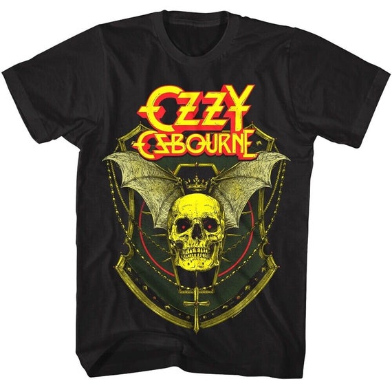 Ozzy Osbourne Men's T-shirt Skull Bat Wings Vintage Graphic