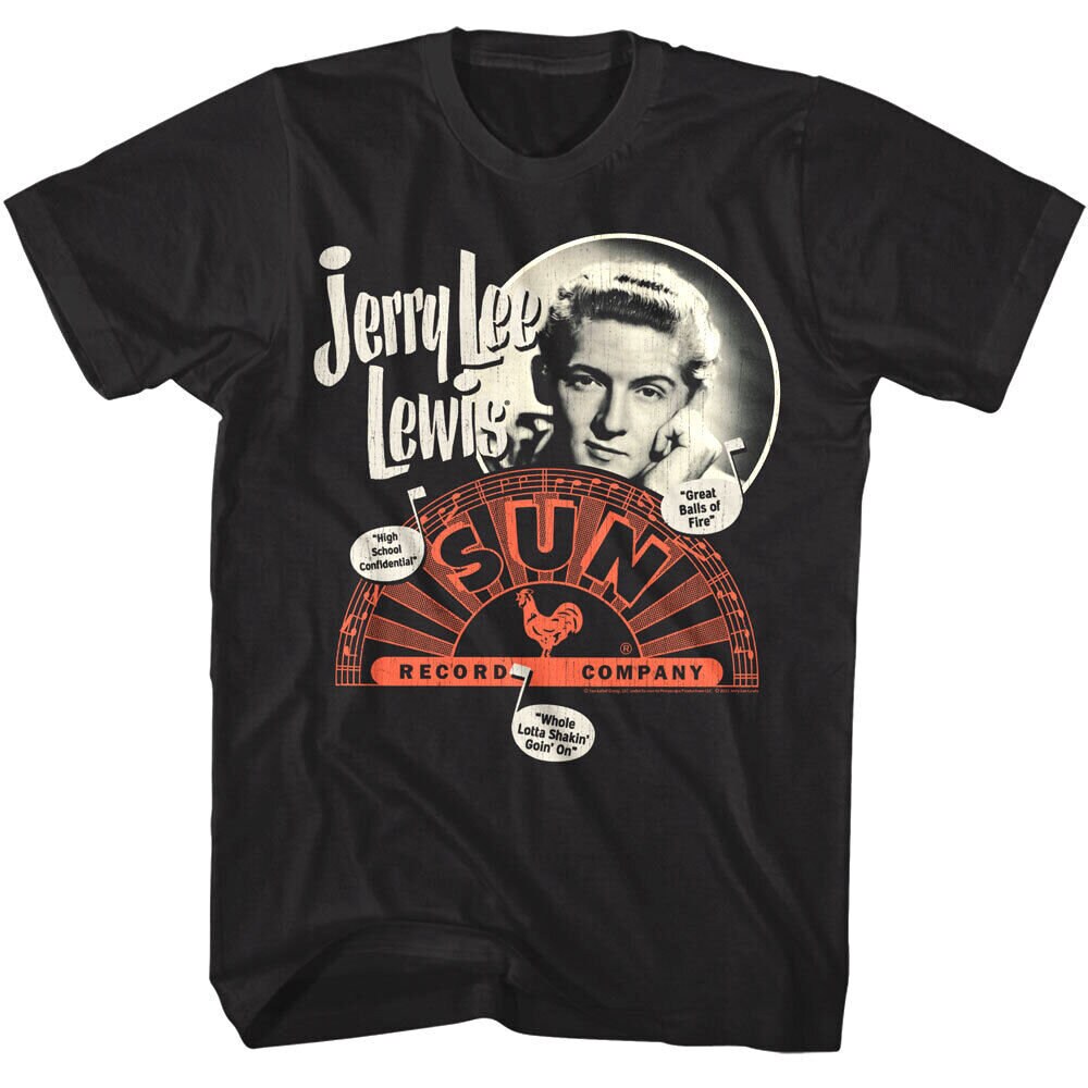 Jerry Lee Lewis T-shirt: Sun Records, Great Balls of Fire Graphic 
