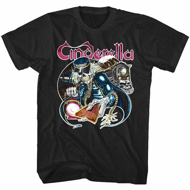 Camiseta de hombre Cenicienta Álbum One Way Ticket Camisetas de banda de glam metal imagen 5